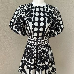 Black Palermo Puff Sleeve Mini Dress